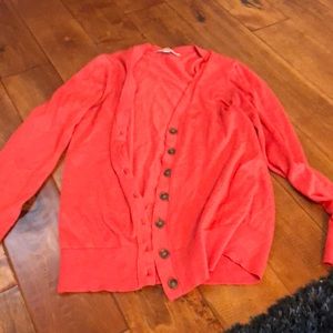 Loft medium coral cardigan